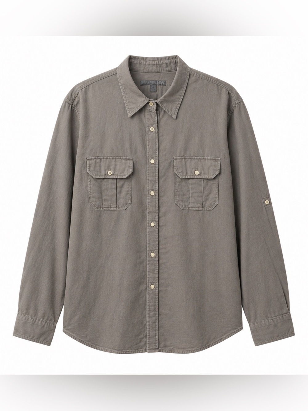 OLD NAVY,ON,MEN,GRAY,LINEN BLEND,BUTTON UP,LONG SLEEVE SHIRT.SIZE-XL. - Picture 1 of 13